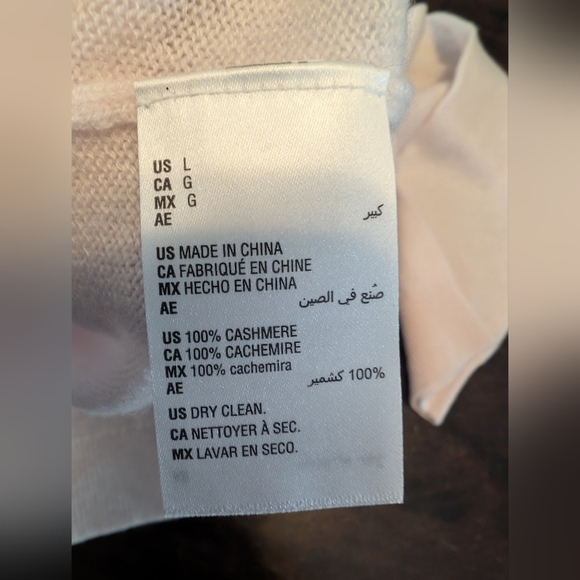 Charter Club 100% Cashmere Pale Pink Crewneck Sweater, Women's Large, NWT - Picture 4 of 7